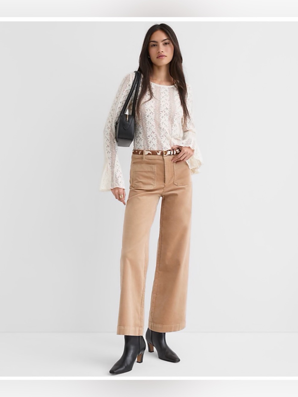 LOFT PALMER TAN WIDE LEG STRETCH VELVET PANTS SIZE 2 NEW WITH TAGS